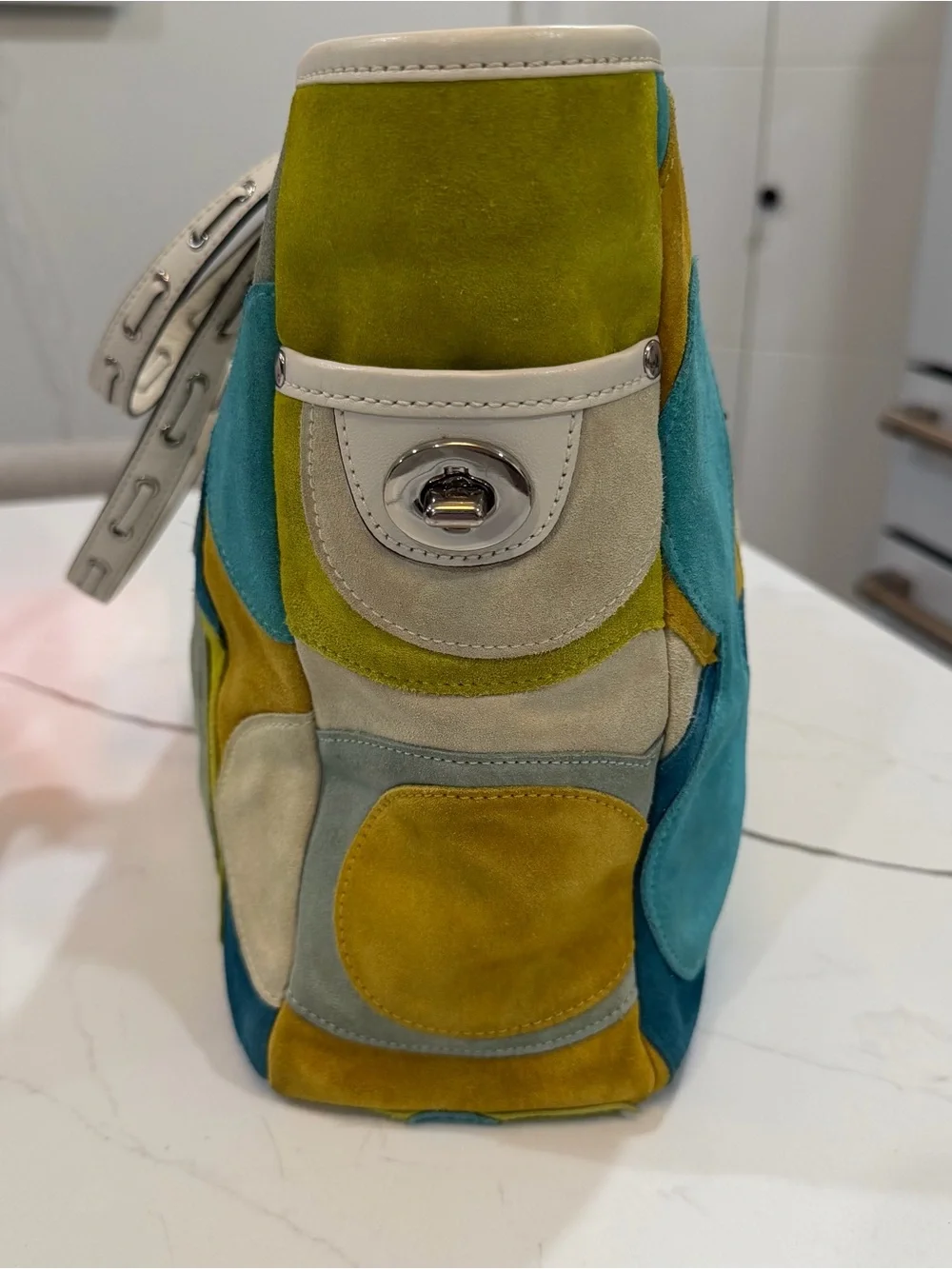Coach Limited Edition Optic C Patchwork Suede Gallery Tote F03682